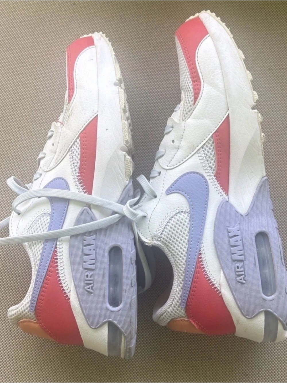 Nike Women's White Lilac Coral Mix Air Max Running Sneakers